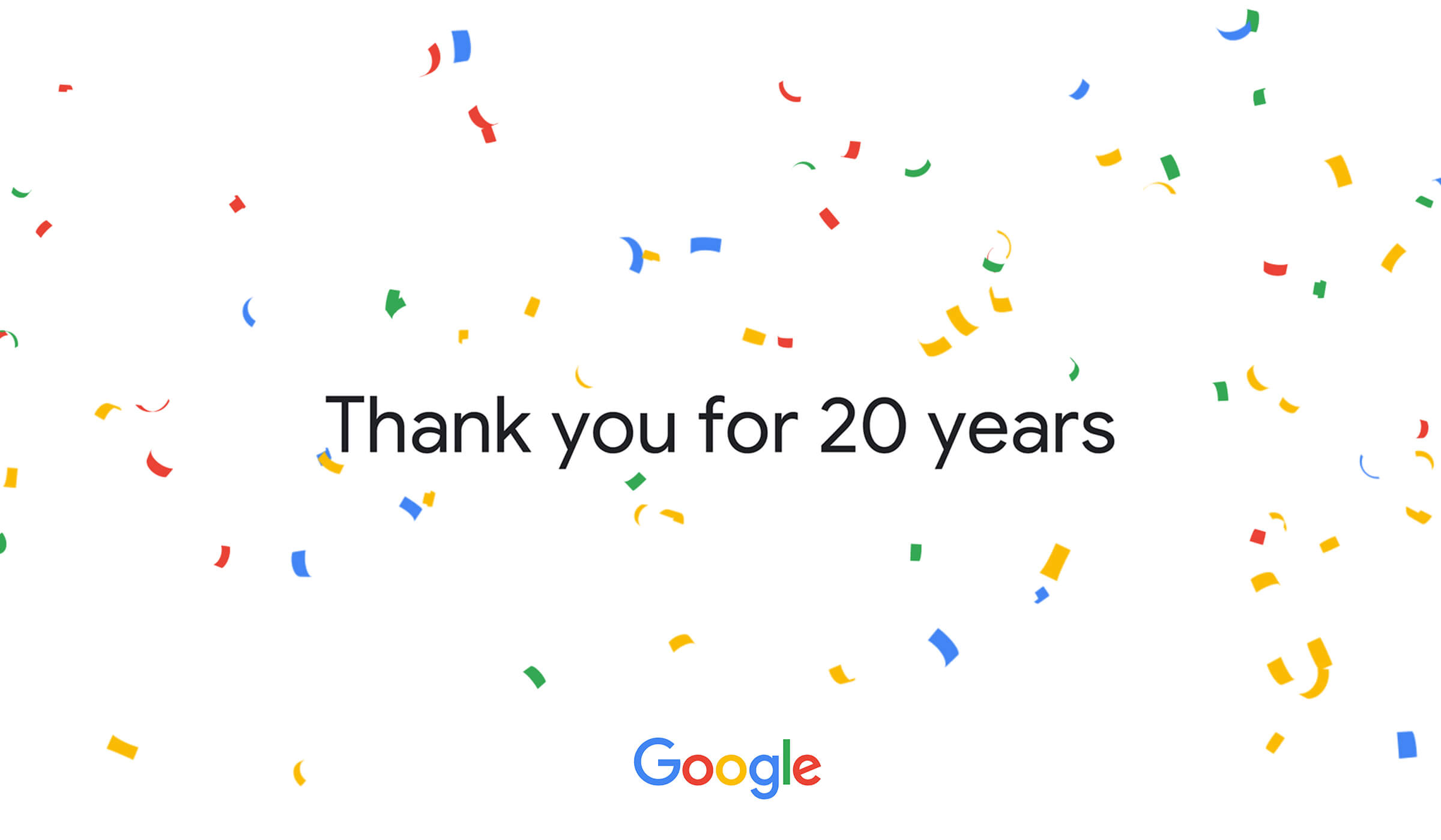 Thank you for 20 years | Google